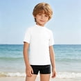 thumbnail image 5 of Lightweight Boys Swim Shirt for Beach Pool Rash Guard Top for Junior Boys with Sun Protection and Comfort for Summer White 140, 5 of 5