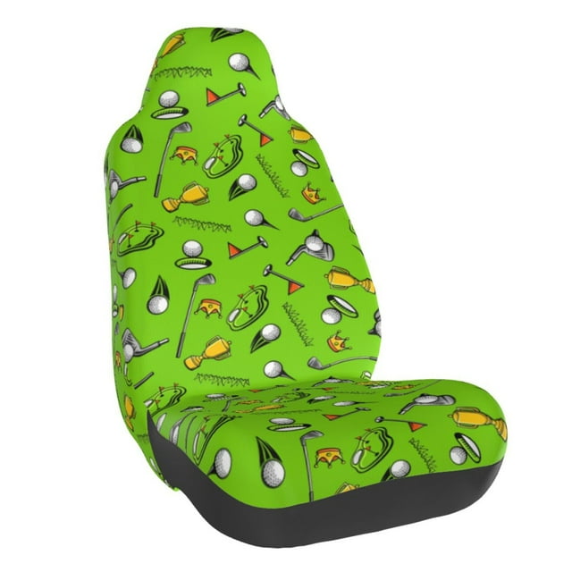 Wukai Golf Sport Club Full Set Car Seat Covers with Soft Padding Universal Auto Front Seats Protector and Cushion Mat