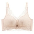 thumbnail image 2 of Fnooota Womens Padded Push-up Bras, Lace Supportive Comfort Full Coverage Wireless Bras Beige Size 34-40(C), 2 of 7