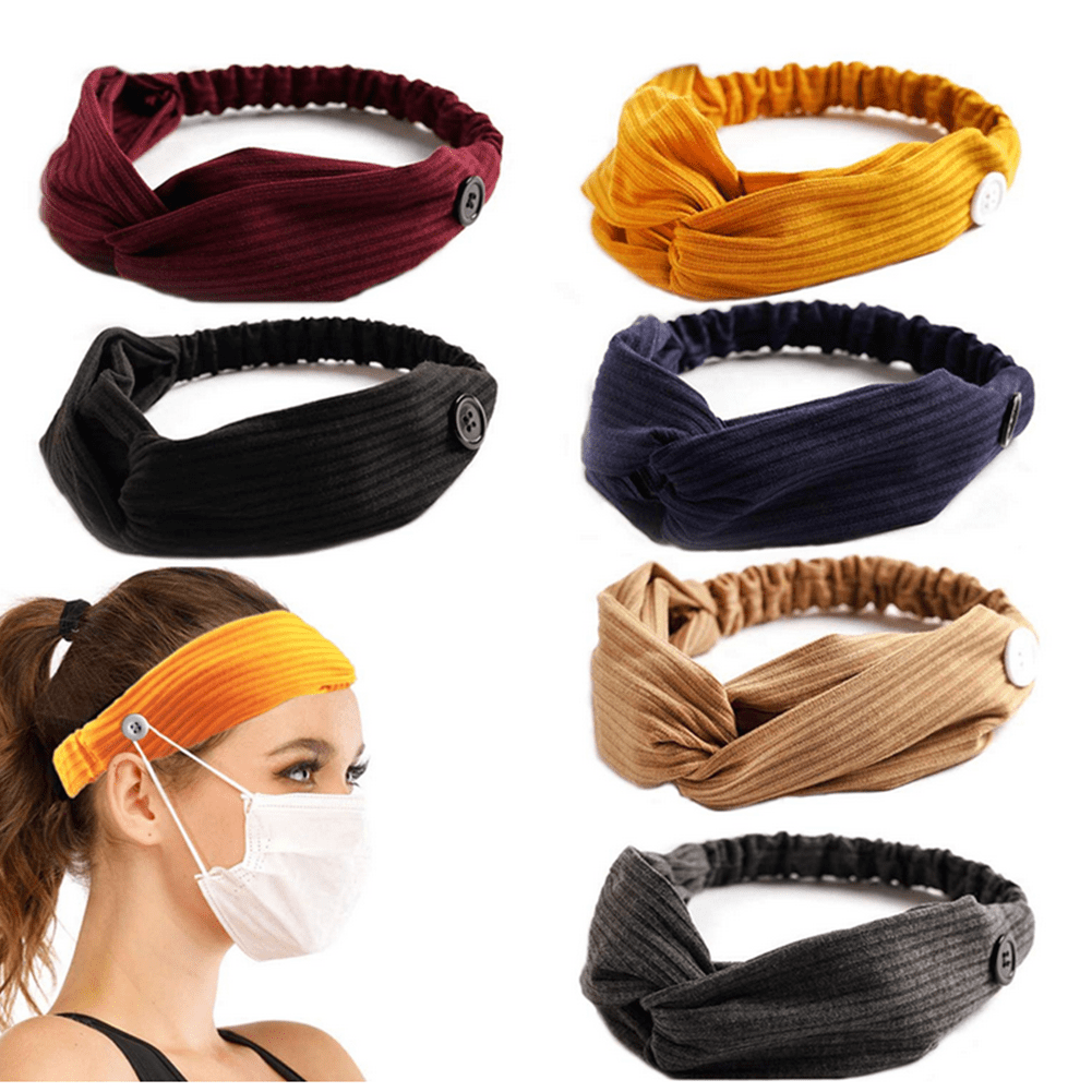 Pack of 6 Women Twisted Boho Headwrap Wide Knot Headband Yoga Workout Sports