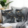 thumbnail image 2 of Abstract Art Outdoor Pillow Covers Pack of 2 Gold Grey Gradient Marble Texture Waterproof Throw Pillow Covers Decorative Cushion Cases for Patio Garden Tent Balcony Couch 16x16 inch, 2 of 8