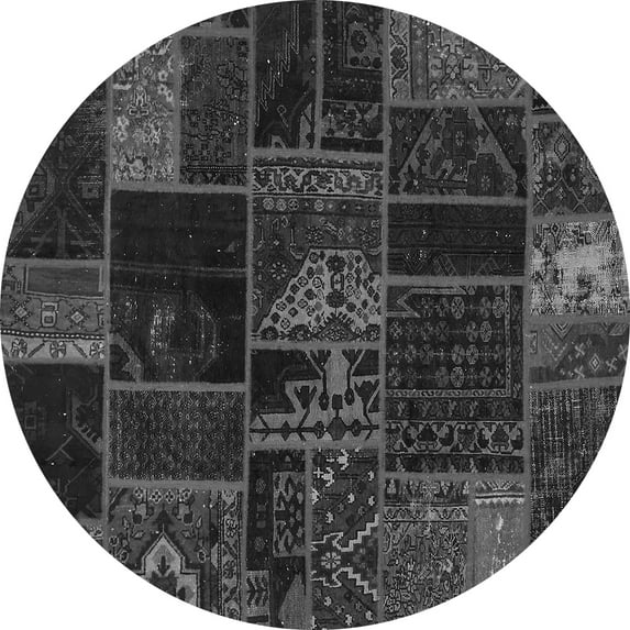 Ahgly Company Indoor Round Oriental Gray Modern Area Rugs, 6' Round