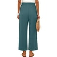 thumbnail image 7 of POROPL Wide Leg Pants for Women Palazzo Summer Beach High Waisted Flowy Pants with Pockets, 7 of 7