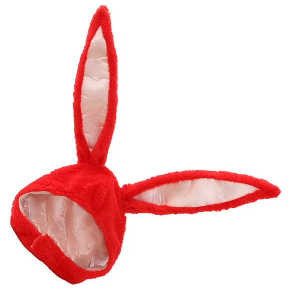 OUNONA Soft Red Plush Bunny Ears Hat, Party Accessory for Easter, Christmas, , and Festive Events