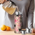 thumbnail image 4 of 20 Oz Yorkie Dog and Flower Florals Coffee Tumbler Double Wall Insulated Stainless Steel Water Bottle | Metal Reusable Thermoses Flask with Cup Cap | Leak & Sweat Proof with Anti-Dust Lid, 4 of 7