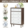 Costway 5 Drawer Dresser Wood Chest of Drawers Storage Freestanding