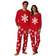 thumbnail image 2 of successthop Christmas Pajamas Couples 2 People Snowflakes Long Sleeve Crewneck Pullover Top and Pant Sets with Pockets, 2 of 5