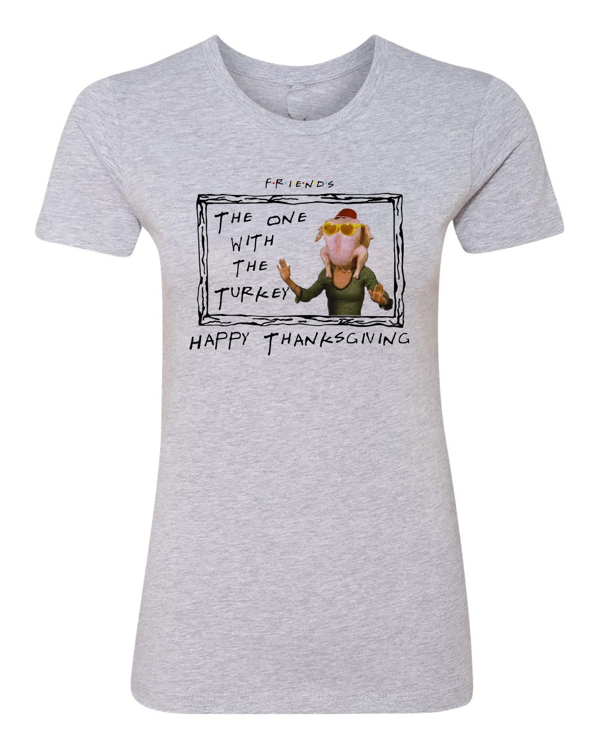 D&L Tees Friends Thanksgiving Monica Turkey Head Womens Short Sleeve