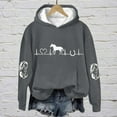 thumbnail image 4 of frariair Equestrian Graphic Print Hooded Fleece Sweatshirt Women Casual Loose Fit Long Sleeve Pullover Top For Winter Comfort Dark Gray XL, 4 of 4