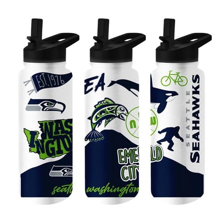 Logo Brands 628-S34QB-63 Seattle Seahawks 34 oz Native Quencher Bottle Logo Brands 628-S34QB-63 Seattle Seahawks 34 oz Native Quencher Bottle