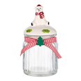 thumbnail image 2 of Christmas Clear Glass Candy Jars Durable and See-through Design for Grain Pasta Dried Fruit Storage - Penguin, 2 of 3