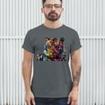 thumbnail image 3 of Tee Hunt Dean Russo Colorful Siberian Tiger T-Shirt Wild Big Cat Men's Tee, Charcoal, XX-Large, 3 of 5