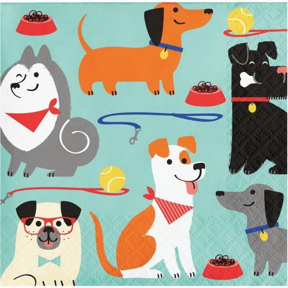 Creative Converting  Dog Party Beverage Napkins