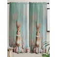 thumbnail image 5 of Easter Bunny Living Room Curtains 2 Panel, Colorful Eggs Rabbits Spring Daisy Flowers Cafe Window Treatment, Extra Long Farmhouse Bedroom Bathroom Kitchen Curtains Drapes 104"x72", 5 of 6