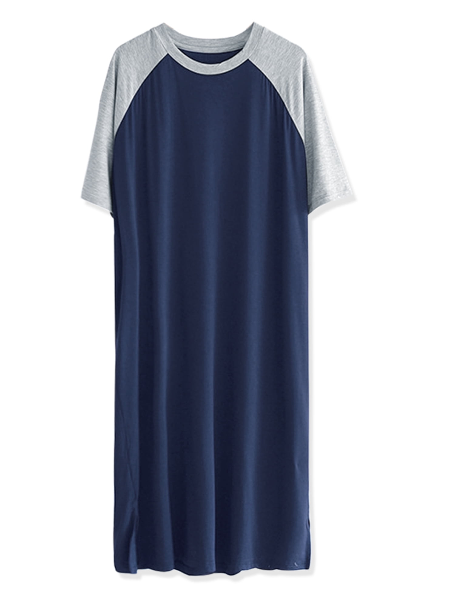 Unique Bargains Men's Nightshirt Raglan Sleeves Lounge Nightgown