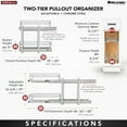 thumbnail image 6 of Rev-A-Shelf 5WB2-0918CR-1 9x18in 2-Tier Wire Pullout Cabinet Drawer Basket, 6 of 13