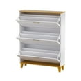 thumbnail image 5 of Kerrogee 24-Pair Shoe Storage Cabinet with 3 Flip Drawers White by, 5 of 5