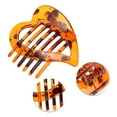 thumbnail image 2 of Unique Bargains 1 Pc Fashion Heart-Shaped Hollow Hair Clips Hairdo Clip Dark Brown, 2 of 5