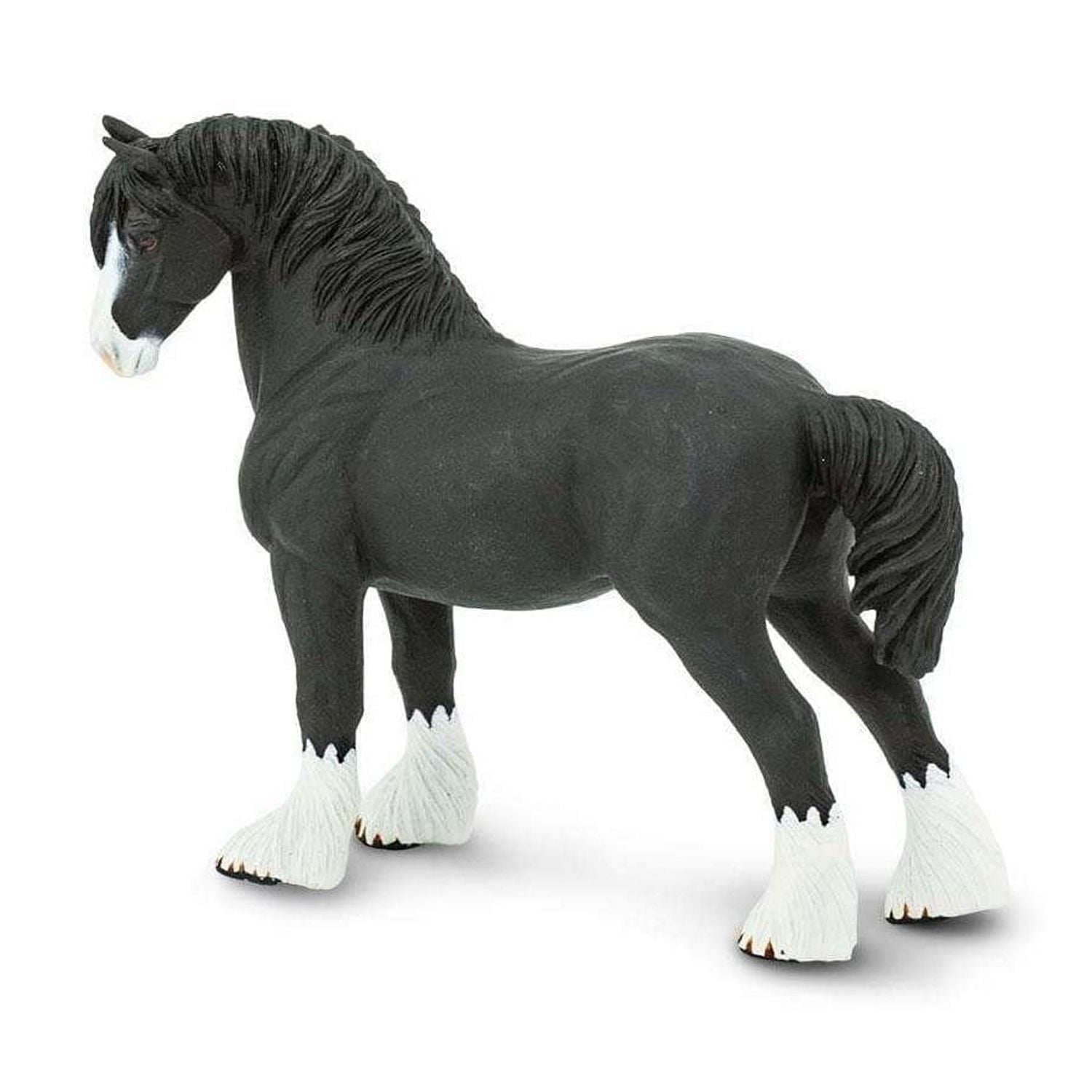 Safari Ltd. Shire Stallion Figurine - Lifelike 5" Horse Figure - Educational Toy for Boys, Girls, and Kids Ages 3+
