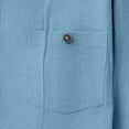 thumbnail image 6 of Eryao Men's Two-Piece Outfit Sets Casual Long Sleeve Button Down Hoodies and Elastic Waist Shorts with Pockets Summer Beach Vacation Lounge Suits,Sky Blue,L, 6 of 6