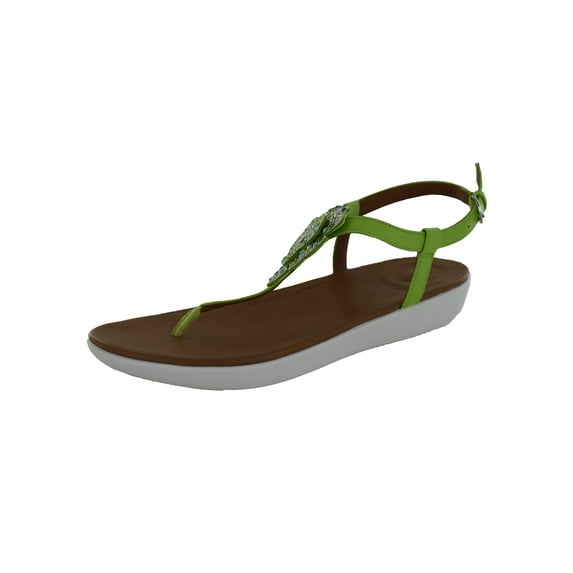 Fitflop Womens Tia Corsage Back Strap Sandal Shoes, Lime Green, US 7