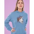 thumbnail image 2 of Unicorn Skull W Flowers Hoodie Women -Smartprints Designs, Female 4X-Large, 2 of 4