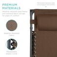 thumbnail image 6 of Best Choice Products Folding Zero Gravity Recliner Patio Lounge Chair w/ Canopy Shade, Headrest, Tray - Brown, 6 of 8