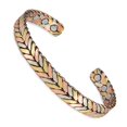thumbnail image 1 of pulsera En Cuivre Magntique Fait La Main Pour Femme Ou Homme, Pulsera En Cuivre Tress Tricolore De 17,5 Cm, ​​Pulsera Manchette, Bijoux En Cuivr, 1 of 5