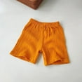 thumbnail image 2 of AJTQTH Kids Summer Shorts Boys Girls Summer Solid Color Elastic-Waisted Cotton and Linen Soft Comfortable Fit Short Pants Cotton Homewear Orange 3 Years, 2 of 3