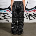 thumbnail image 4 of Raenseen Kids Boys Girls Shiny Metallic Pants Joggers Sweatpants Jazz Hip-hop Dance Pants Black 8, 4 of 6