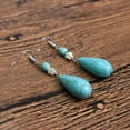 thumbnail image 4 of Pendientes Colgantes de Turquesa Étnicos Sunnimix Pendientes de la turquesa de la gota, 4 of 7