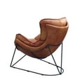 thumbnail image 4 of Accent Chair with Leatherette Bucket Seat and Metal Frame, Brown, 4 of 5