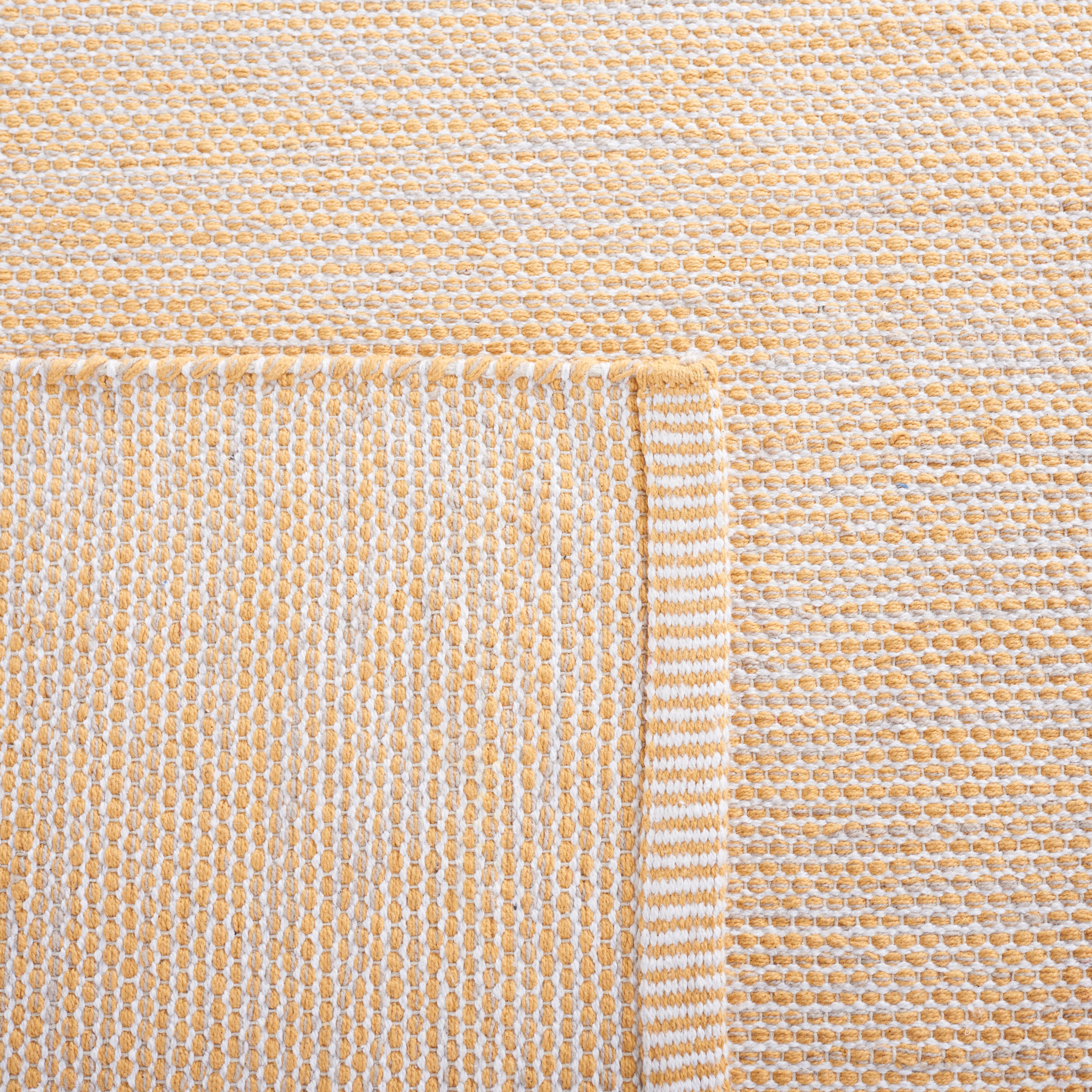 SAFAVIEH Montauk Cian Distressed Cotton Area Rug, Yellow/Ivory, 8' x 10'