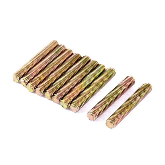 Uxcell M6x35mm 1mm Pitch Full Threaded Rod Bar Bolt Stud Bronze Tone (10-pack)