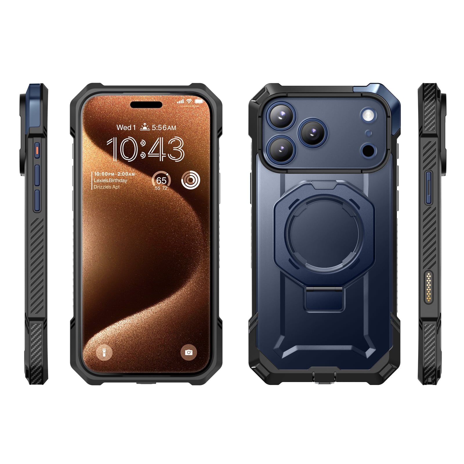 SUPCASE Unicorn Beetle Grip for 2025 iPhone 17 Pro Max 6.9" Case with Camera Control Button with Kickstand Rugged Shockproof Anti-Slip Grip Case [Compatible with MagSafe] Magnetic Phone Cover, Azure