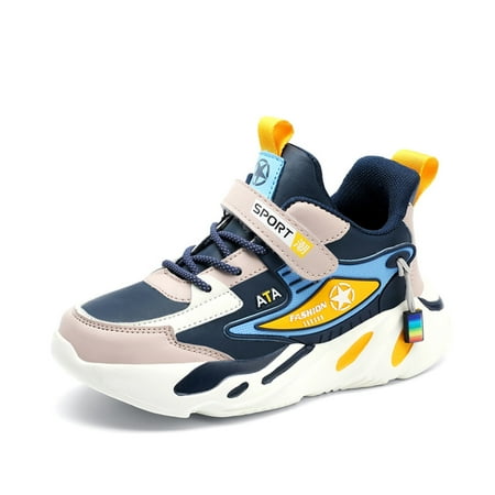 

Kids Breathable Shoes Boys Girls Kids Sneakers Sports Shoes Breathable Lightweight Running Shoes for Kids Fashion Athletic Casual Shoes Dark Blue