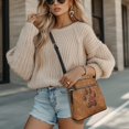 thumbnail image 4 of Tutolipy Leather Paw Emblem Ladies Crossbody Bag, Waterproof Design Satchel Bag PU Leather Spacious Handbag for Everyday Dating, 4 of 7