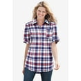 thumbnail image 6 of Woman Within Plus Size Petite Short-Sleeve Button Down Seersucker Shirt, 6 of 6