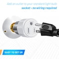 thumbnail image 2 of E26/E27 Enchufe de luz de 3 clavijas a adaptador de enchufe, tornillo polarizado en toma de corriente para enchufe de luz, 2 of 8