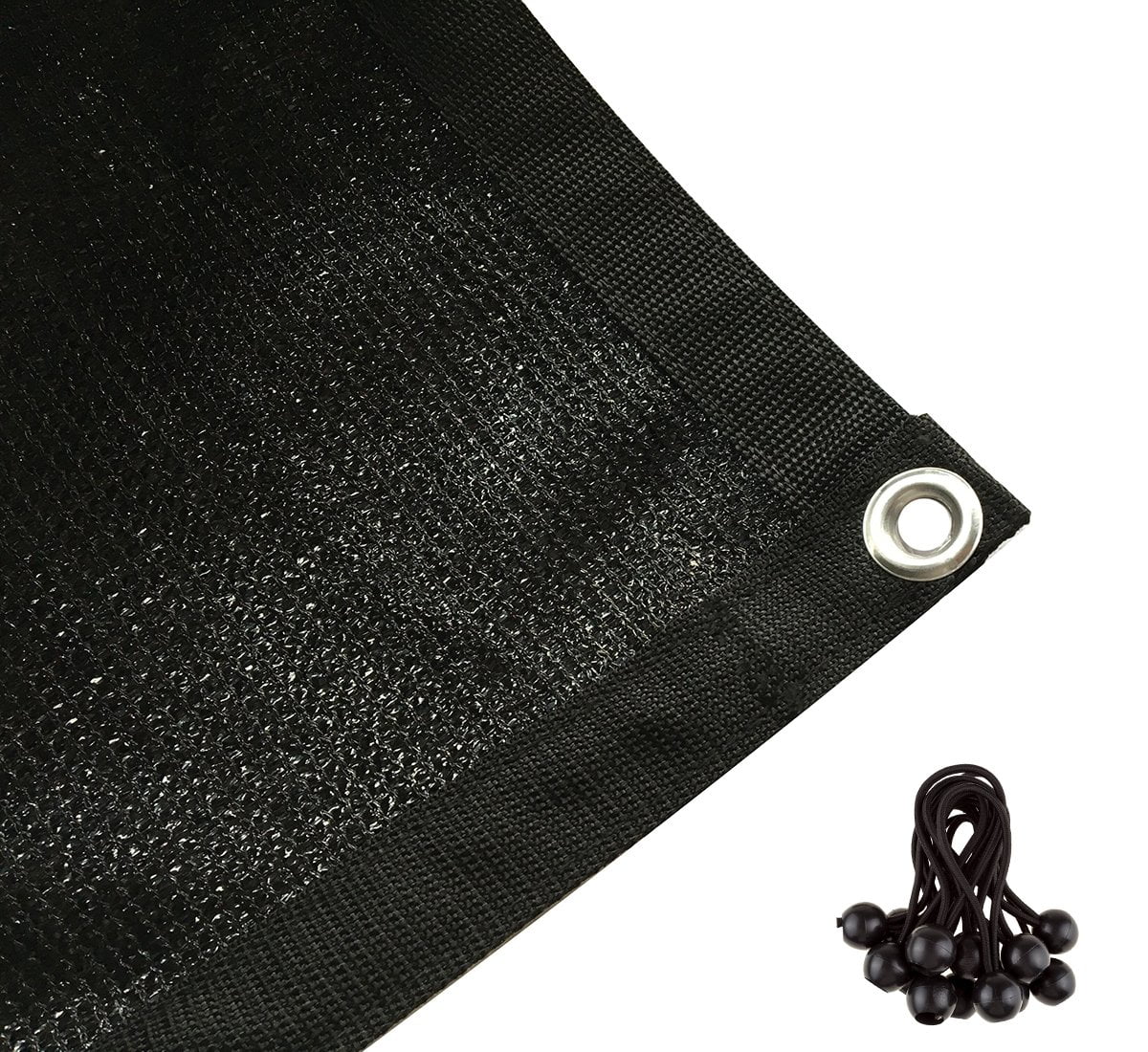e.share 40% Shade Cloth Black Premium Mesh Shade Panel with Grommets 12ft x 16ft