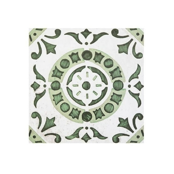 Retro 12 x 12 in. Self Adhesive Vinyl Floor Tile - Green Medallion - 20 Tiles & 20 sq. ft.