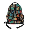 thumbnail image 2 of SCRAWLGOD Capybara Book Coffee Pattern 17 Inch Backpack for School, 600D Polyester Daypack with Padded Straps, Portable Knapsack Lightweight Laptop Backpack, 2 of 6