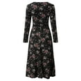 thumbnail image 3 of Pisexur Robe Maxi à Fleurs pour Femmes avec Manches, Fluide, Bohème, Robe de Plage, Robes Décontractées pour Femmes, 3 of 6