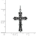 thumbnail image 2 of 925 Sterling Silver Black Cross Necklace Charm Pendant Religious Latin, 2 of 6