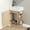 Natural, variant on WARMMUSE Bathroom Vanity with Ceramic Sink, 18.6" Bathroom Vanity Cabinet with 2 Tier Shelf, Toilet Paper Holder, Left or Right Installation Option, Gray