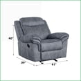 thumbnail image 2 of Recliners Two-Tone Gray Velvet Glider Recliner with Cenro Mechanism | Gray | Velvet, 2 of 7