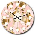 thumbnail image 1 of Designart 'Gold And Rose Cubes Ii Mid-Century Modern Wall Clock, 1 of 1