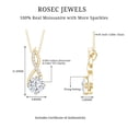 thumbnail image 6 of Rosec Jewels Certified Moissanite Infinity Pendant Necklace - 8 mm Cushion Cut - D-VS1 Quality - Ready to Gift for Valentines Day, 14K Yellow Gold, 6 of 7