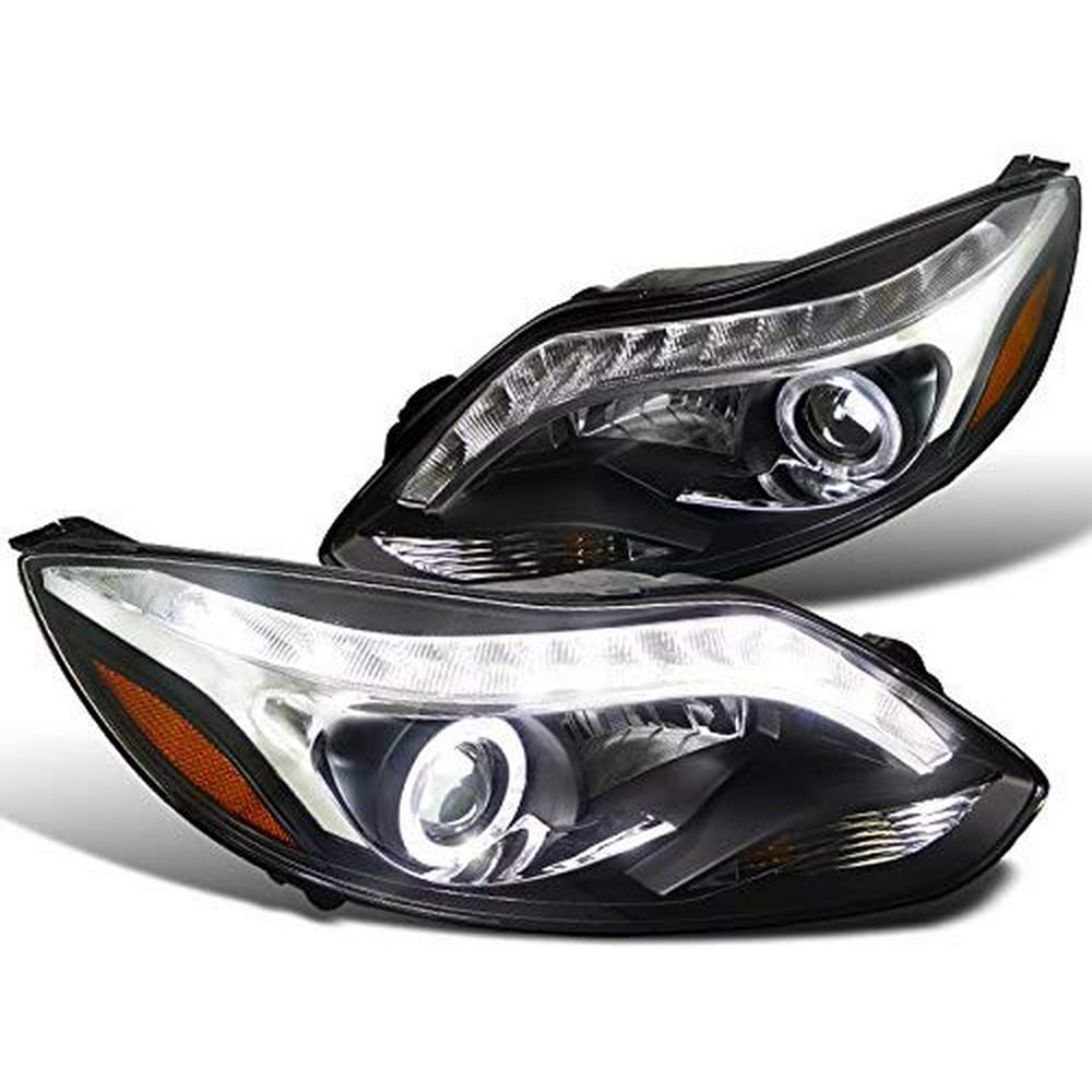 DRL LED Light Strip Projector Headlight Head Lamp Replacement in Black