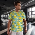 thumbnail image 3 of Wukai Lemons Chamomile Flowers And Leaves Print Men's Short-Sleeved Mesh T-Shirt,Quick-Dry Short Sleeve Workout T-Shirt-5X-Large, 3 of 8